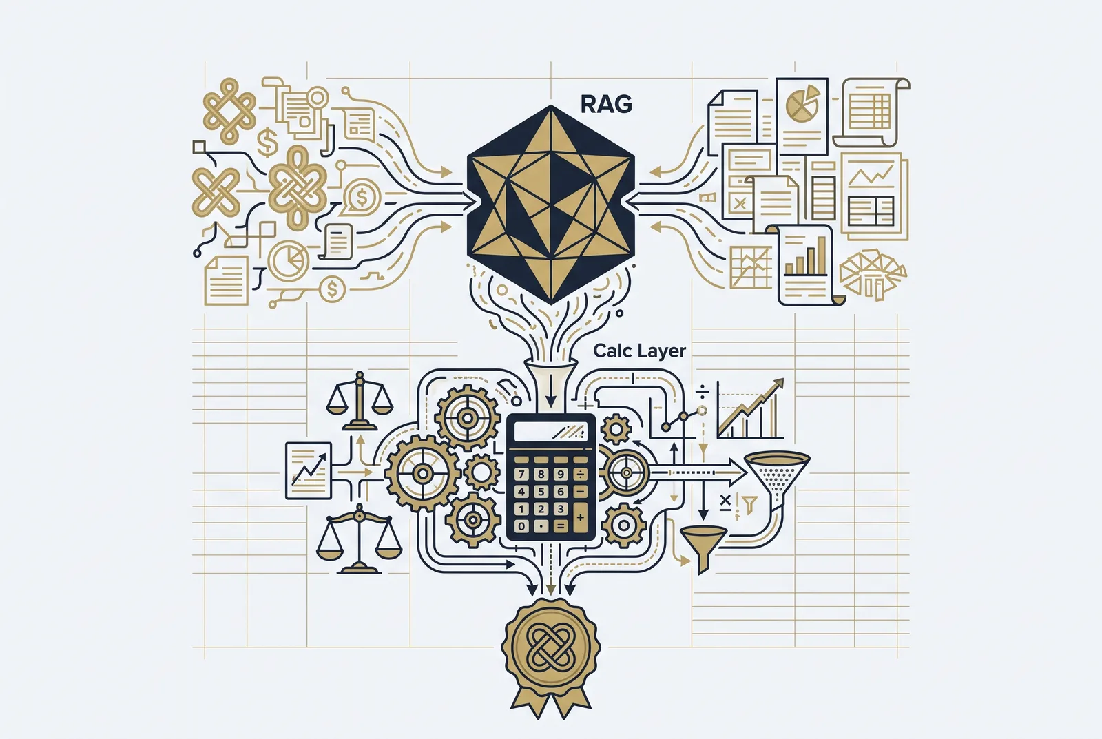 Retrieval tells you where a number came from. It can't tell you the arithmetic is right. Why finance AI stalls at 85-92% and how to break past it.